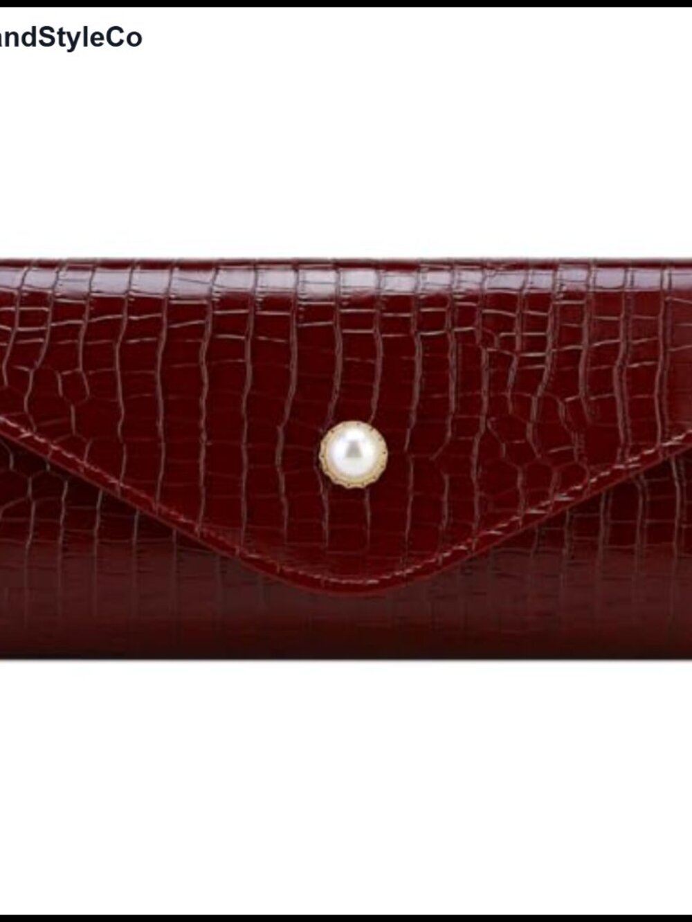 Vegan Crocodile Pattern PU Leather Evening Clutch Envelope Shoulder Bag